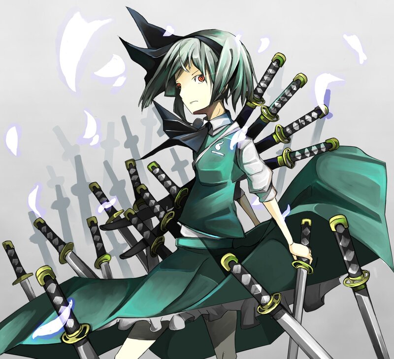 anime girl with swords