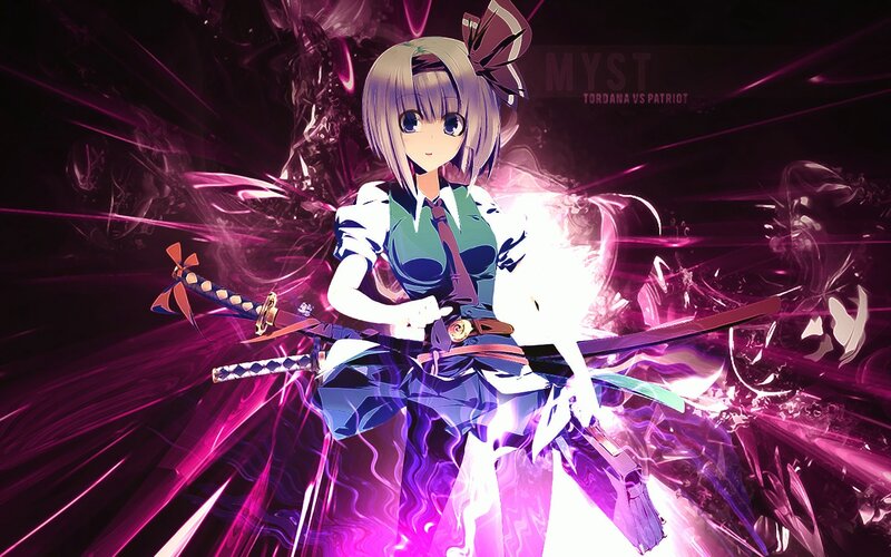 anime girl with swords