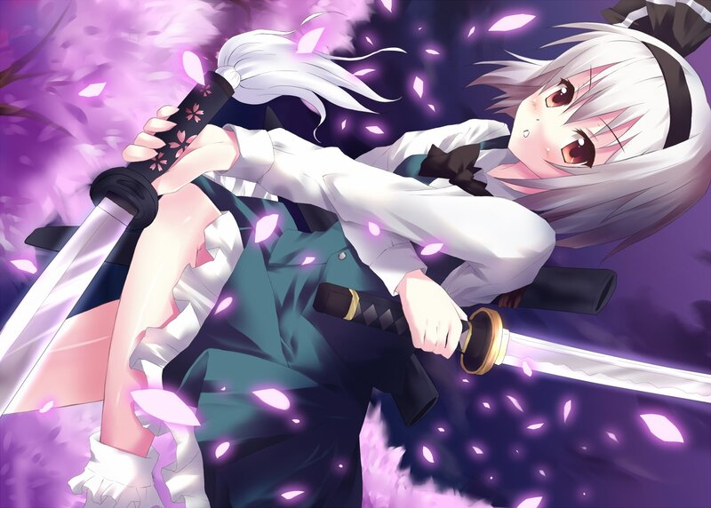 anime girl with swords