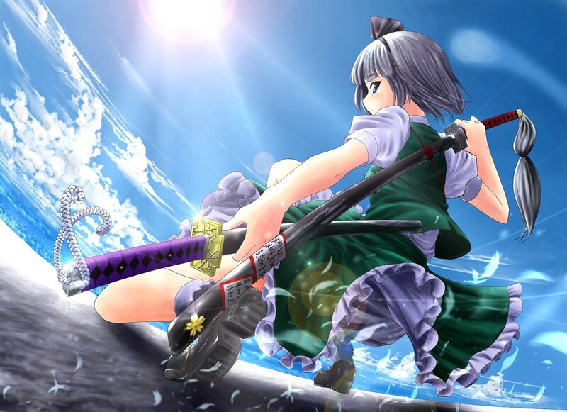 Anime girl with swords