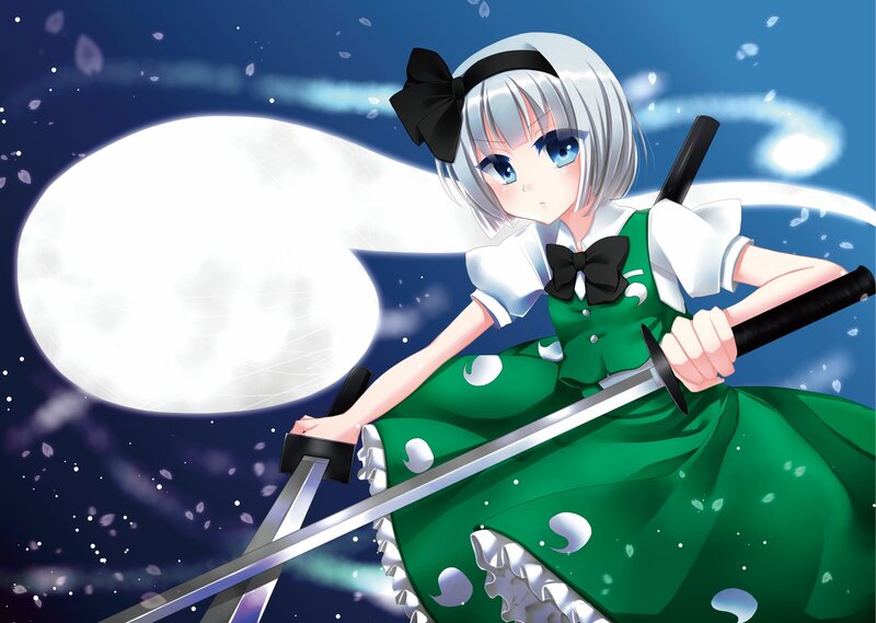 Anime girl with swords