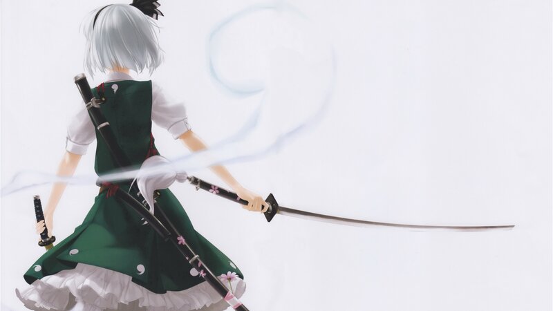 anime girl with swords