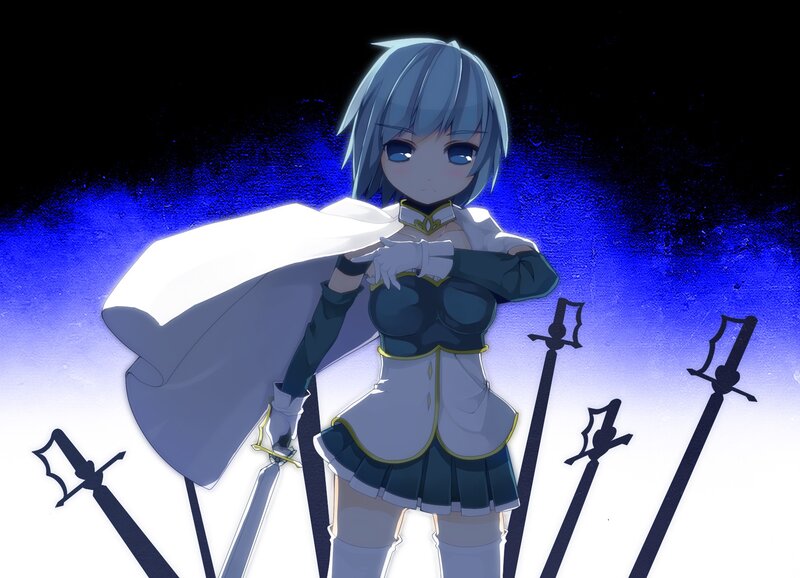 anime girl with swords