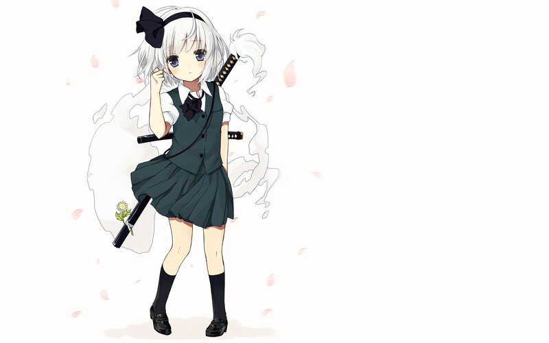 anime girl with swords
