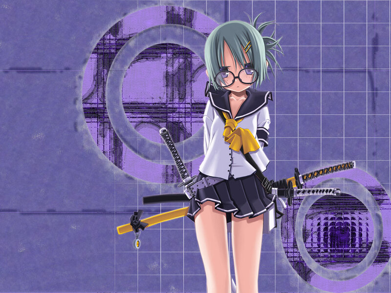 anime girl with swords