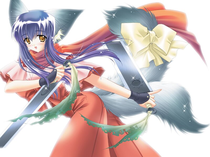 anime girl with swords
