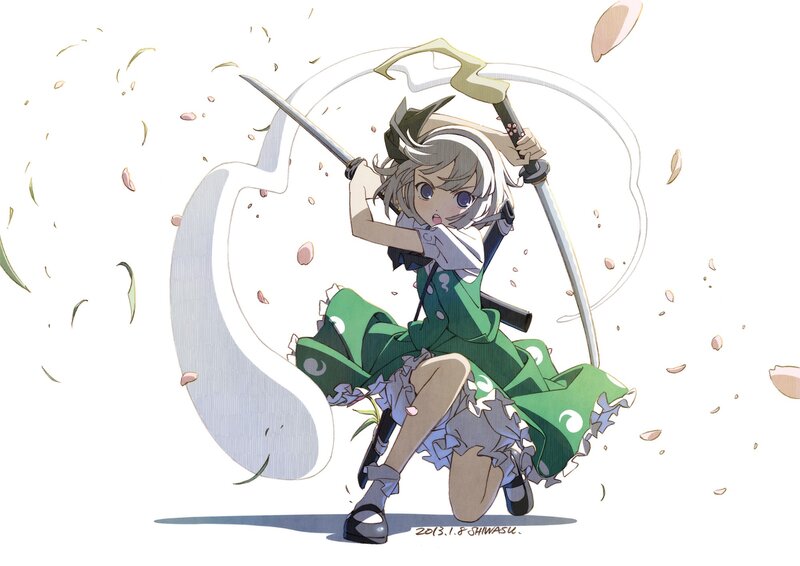 Anime girl with swords