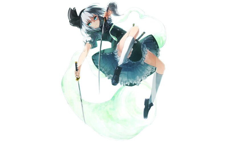 anime girl with swords