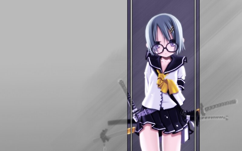 anime girl with swords