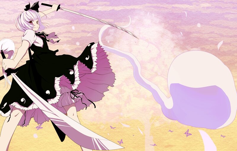 anime girl with swords