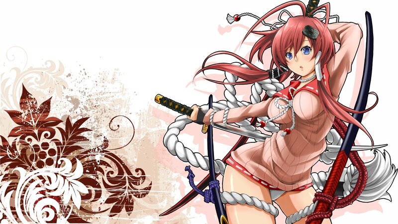 anime girl with swords