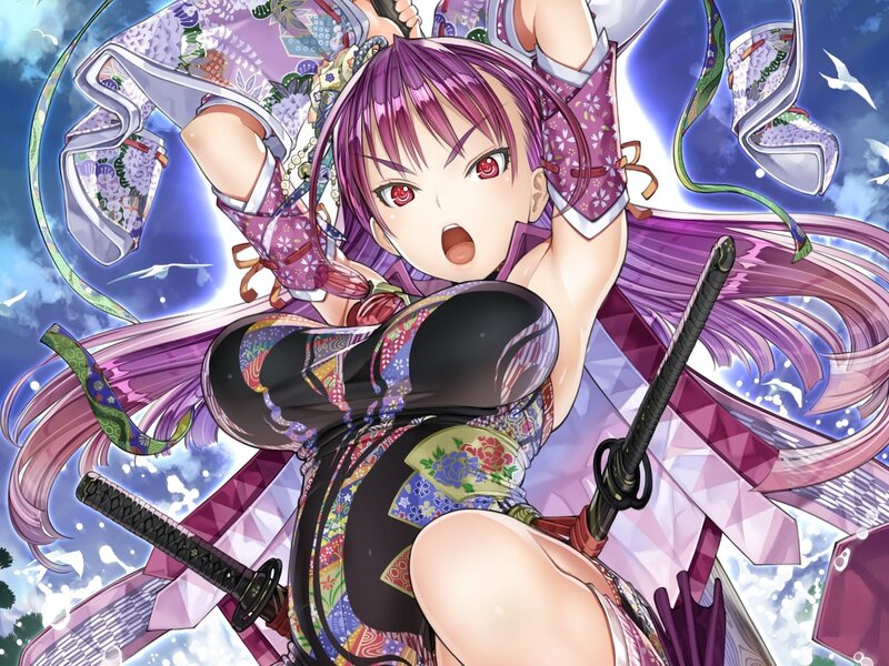 anime girl with swords