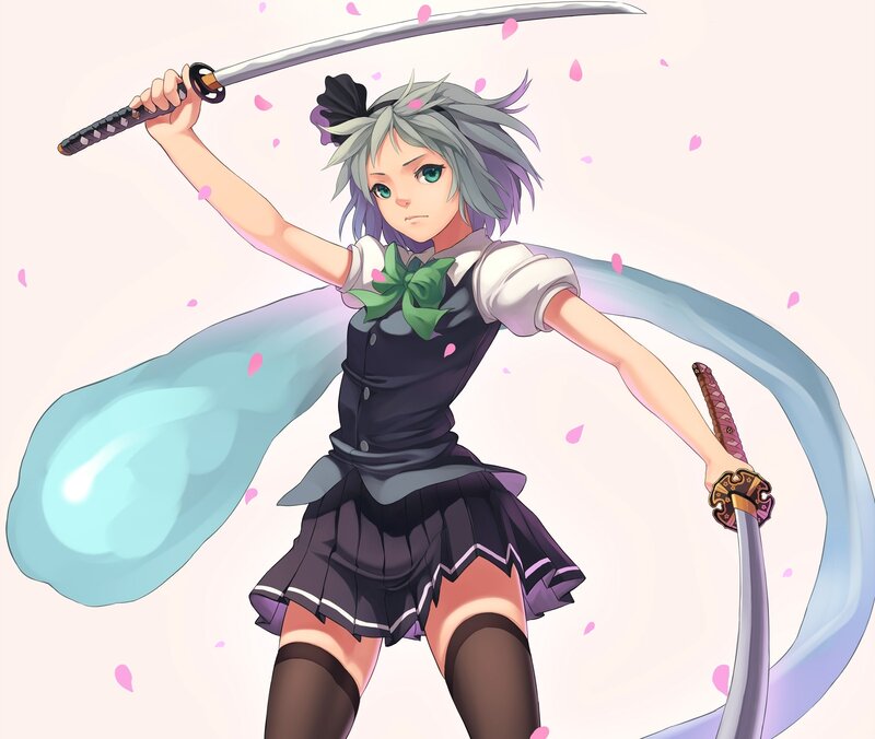 anime girl with swords