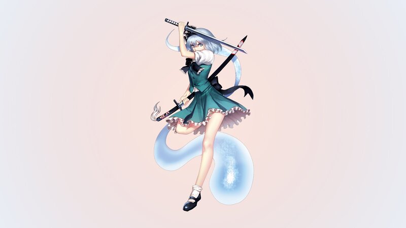 anime girl with swords