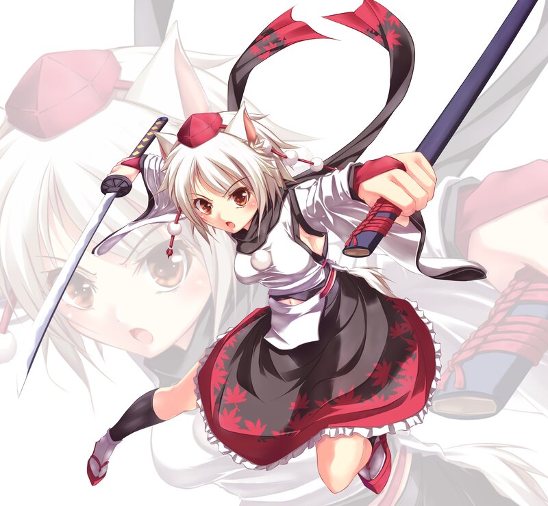 anime girl with swords