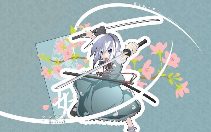 anime girl with swords