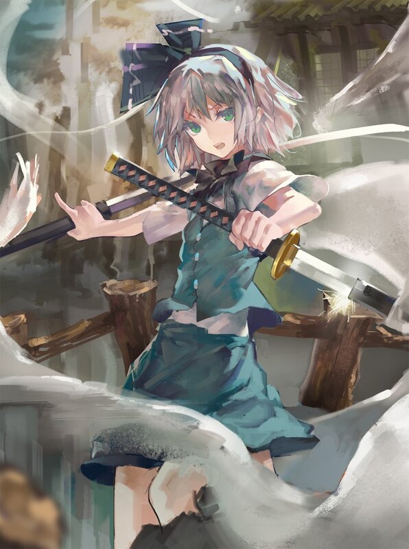 anime girl with swords