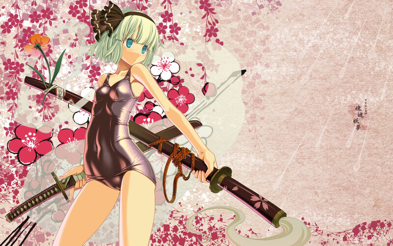 anime girl with swords
