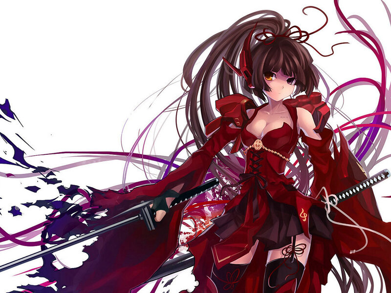 anime girl with swords