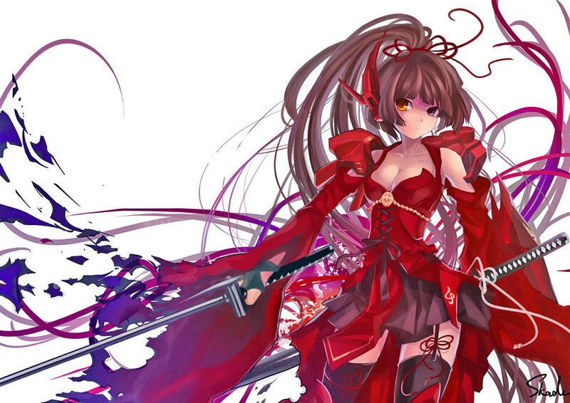 anime girl with swords