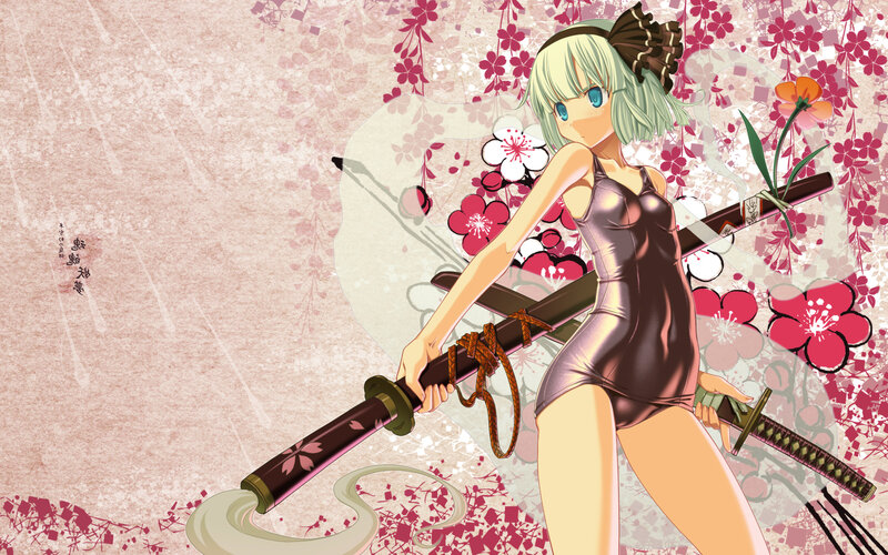 Anime girl with swords