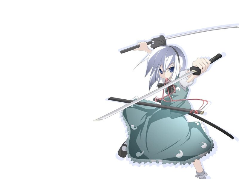anime girl with swords