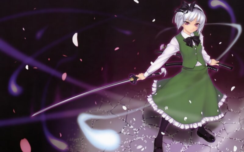 anime girl with swords