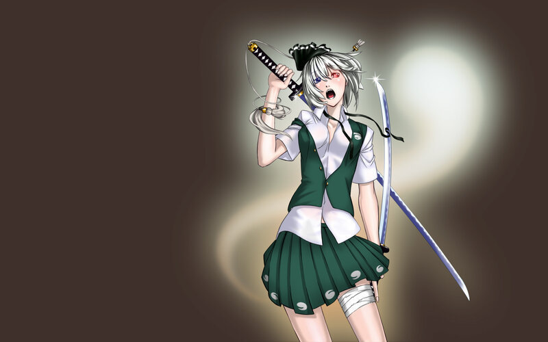 anime girl with swords