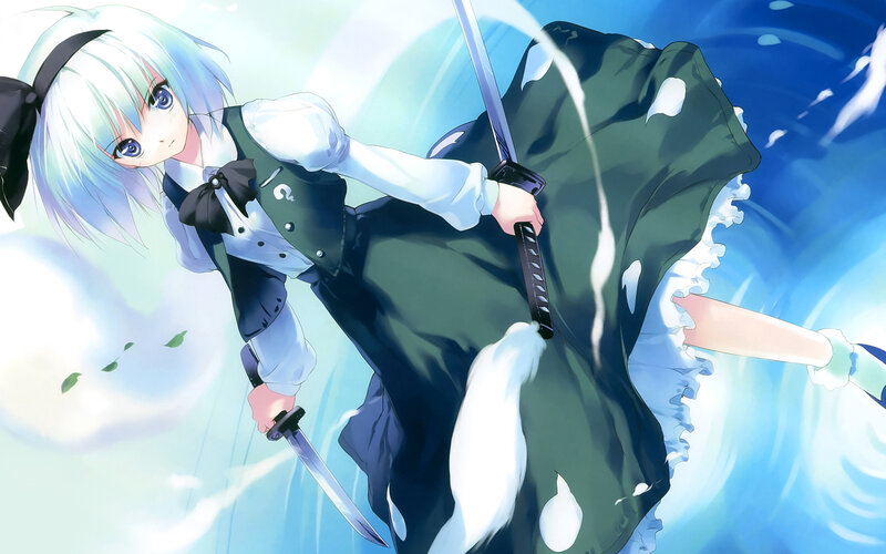 anime girl with swords