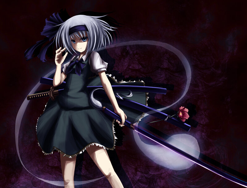 anime girl with swords