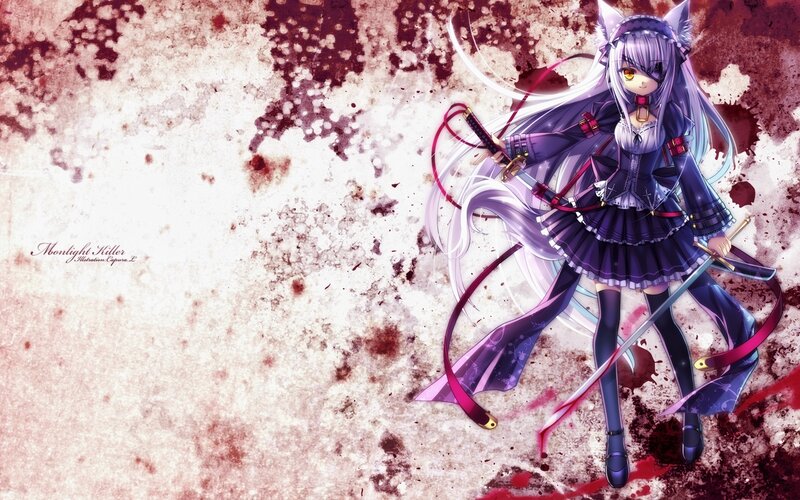 anime girl with swords