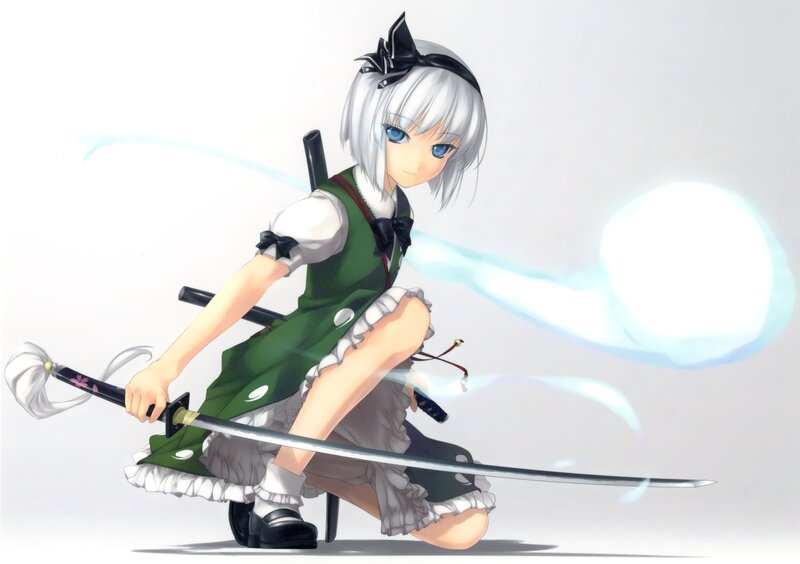 anime girl with swords