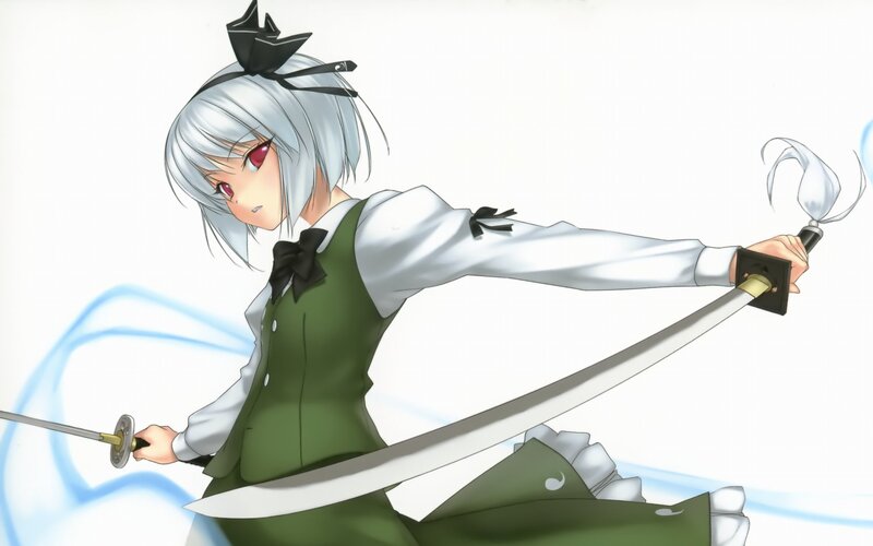 anime girl with swords