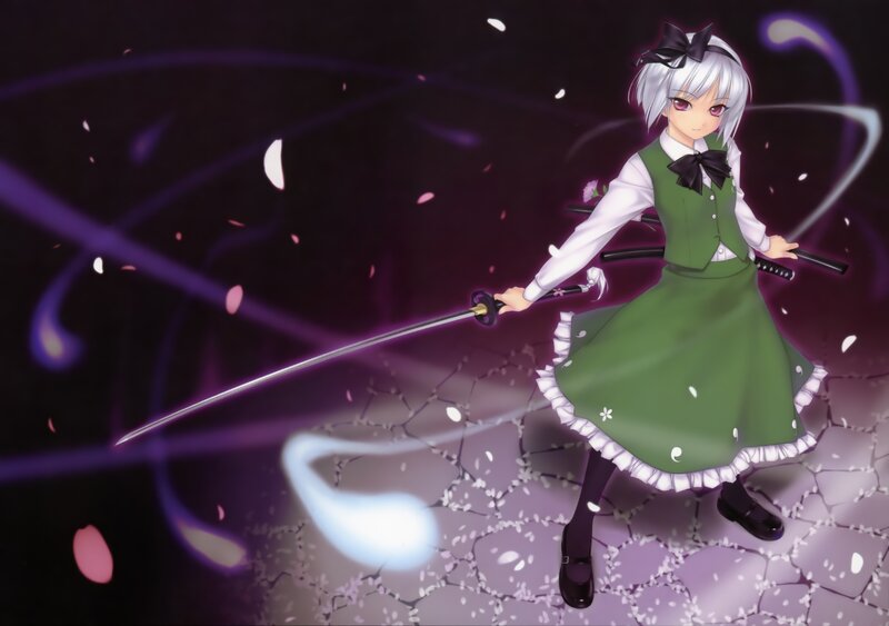 anime girl with swords