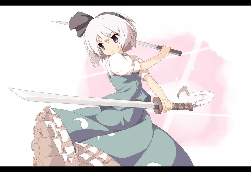 anime girl with swords