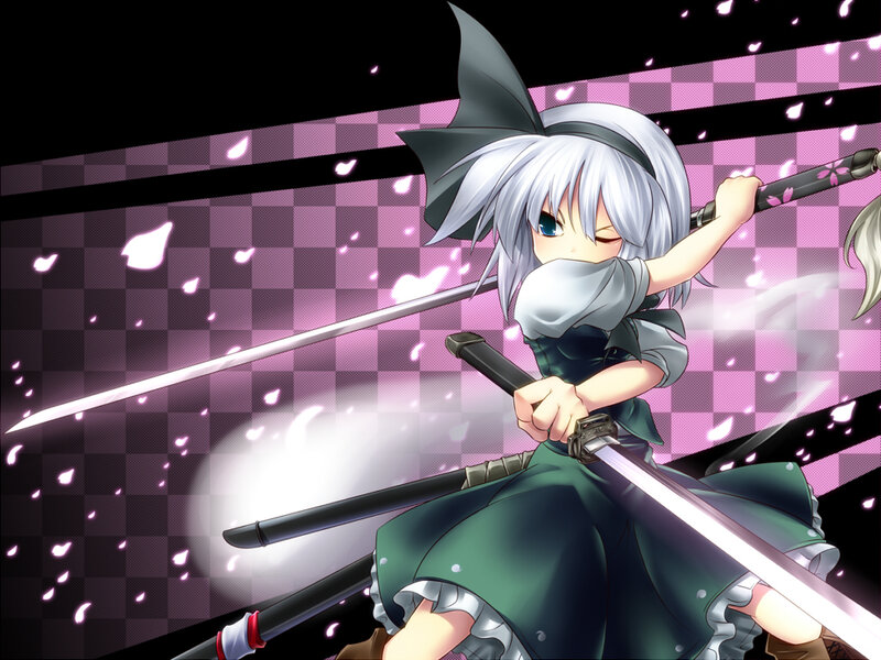 anime girl with swords