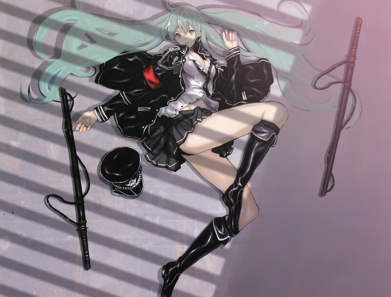 anime girl with swords