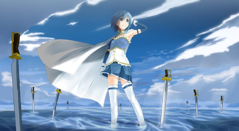 anime girl with swords