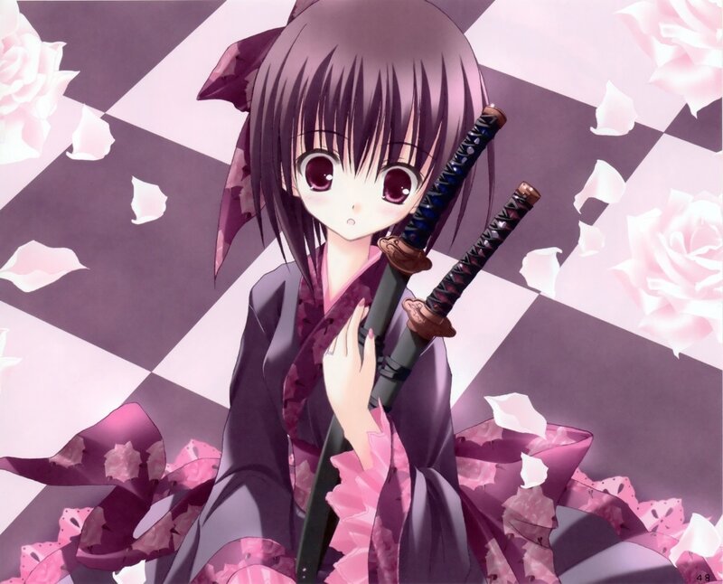 anime girl with swords