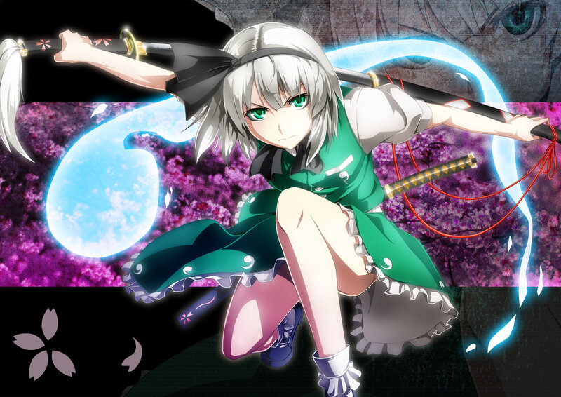 anime girl with swords