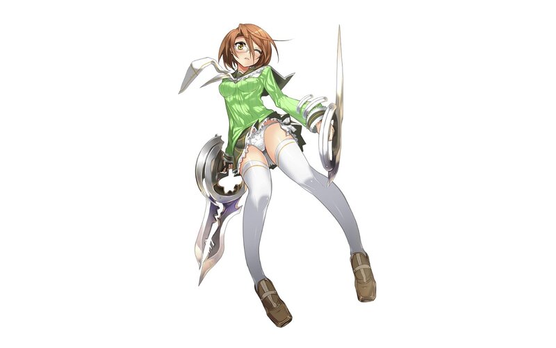 anime girl with swords