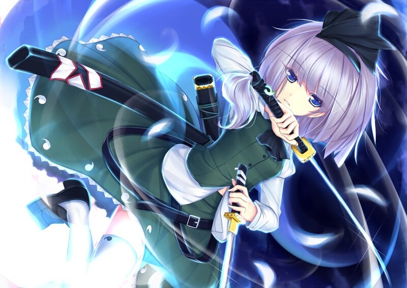anime girl with swords