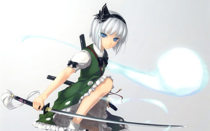 anime girl with swords