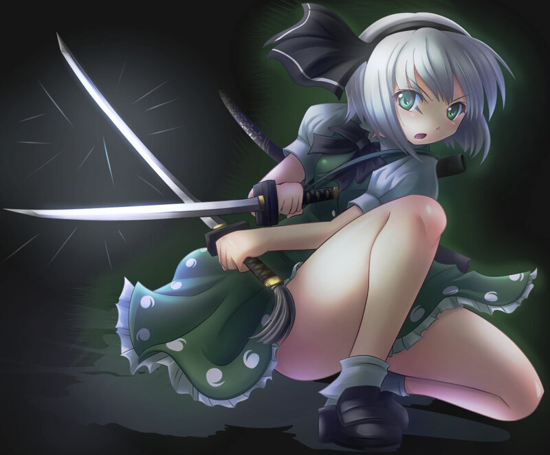 Anime girl with swords