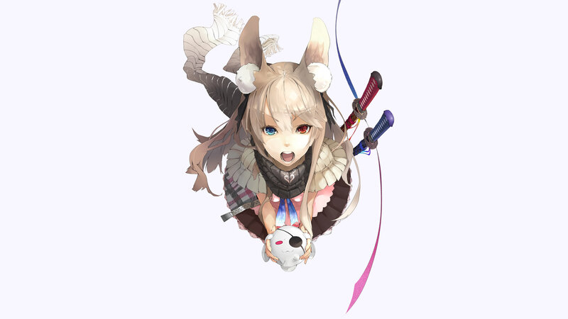 anime girl with swords