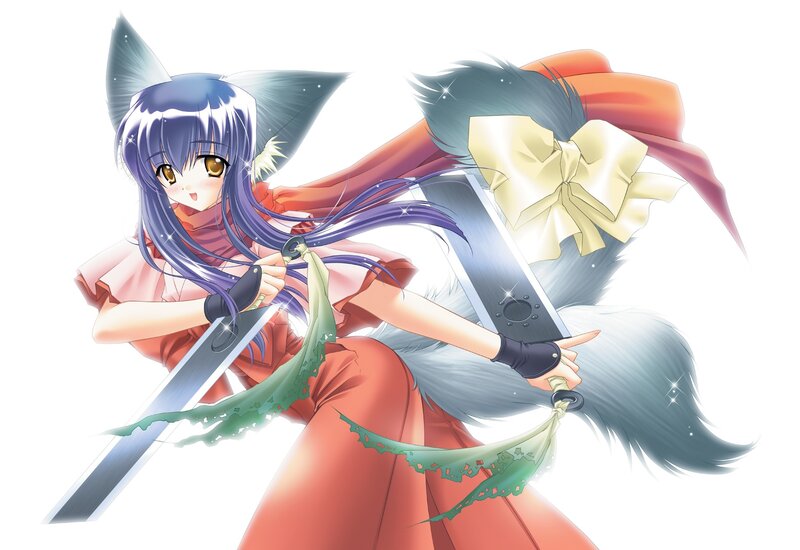 anime girl with swords