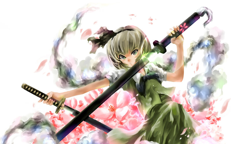 anime girl with swords
