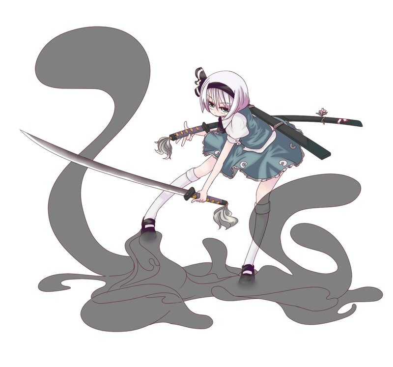 anime girl with swords
