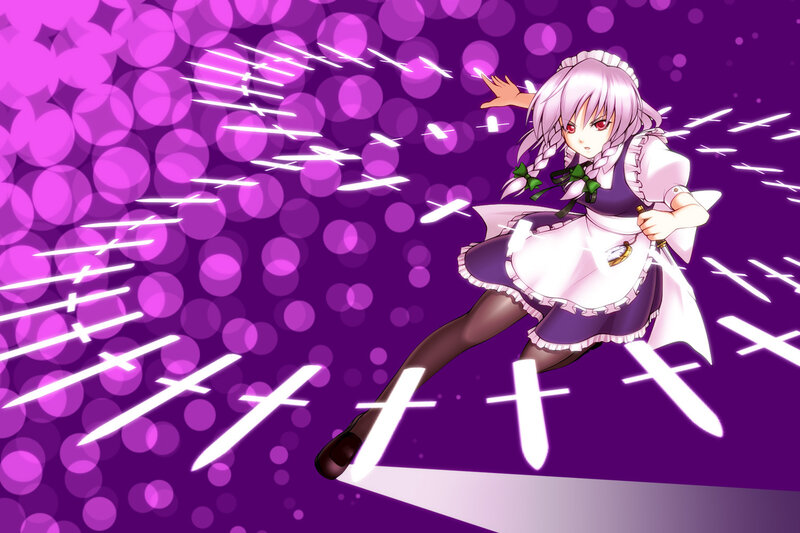 anime girl with swords