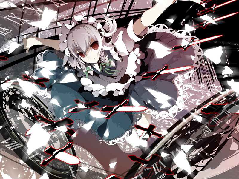 Anime Girl with Swords — Black, Chaotic